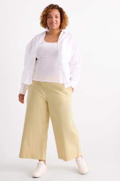 Tallas grandes Pantalón de tela - high waist - wide leg