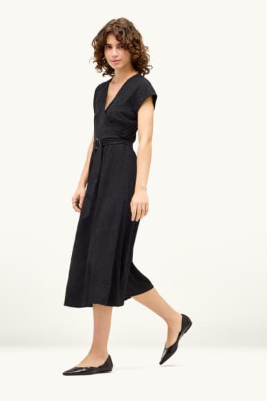Set Fit & flare-jurk met ceintuur - gebloemd - met structuur