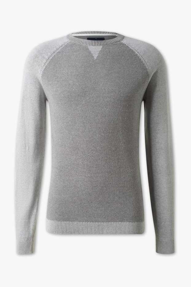 Herren - Pullover - weiß-melange