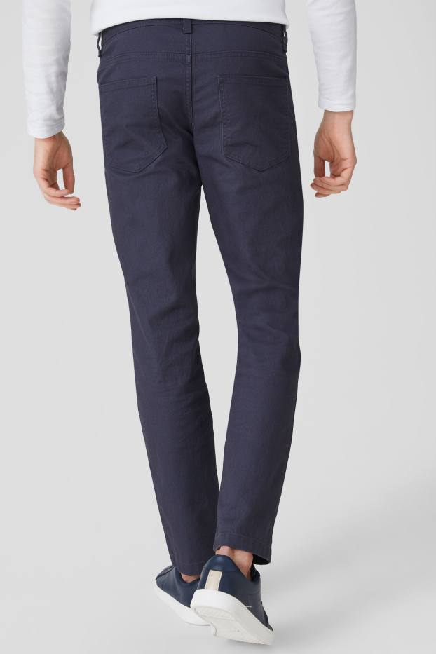 Hommes - Pantalon - slim fit - bleu foncé