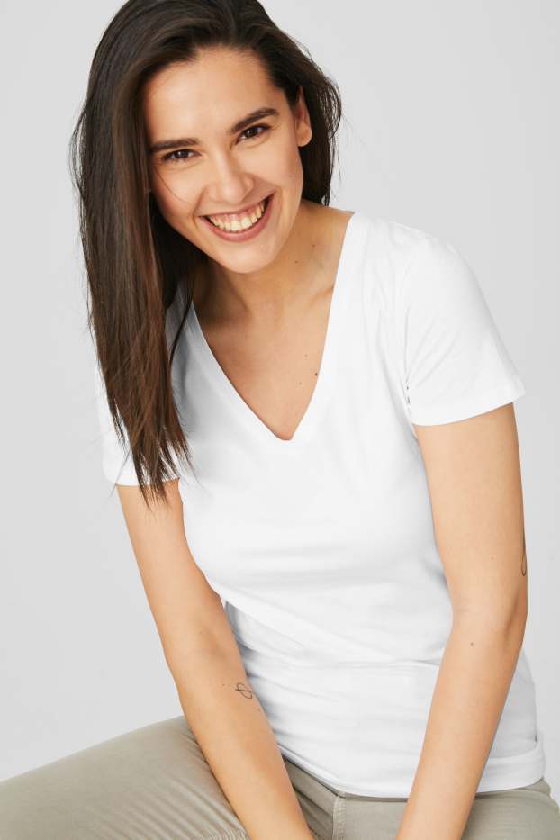 Dames - Basic T-shirt - wit