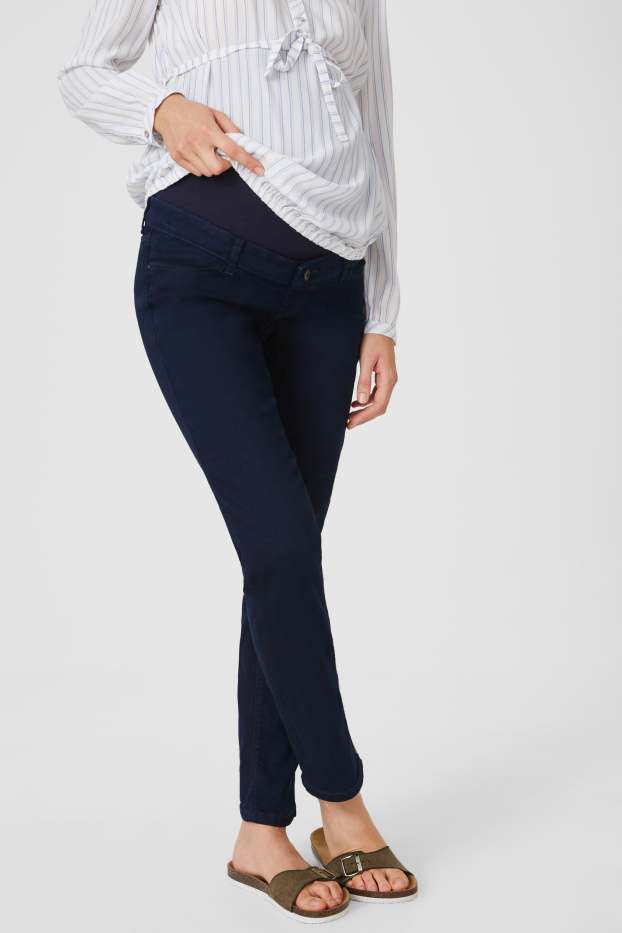 Dames - Zwangerschapsjeans - straight jeans - donkerblauw