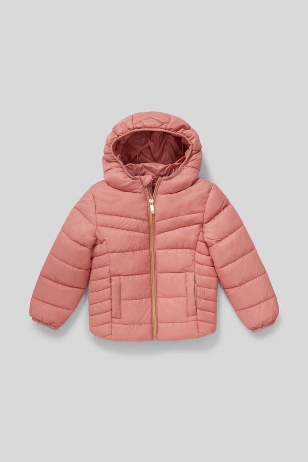 Enfants filles - Veste matelassée - finition brillante - rose foncé