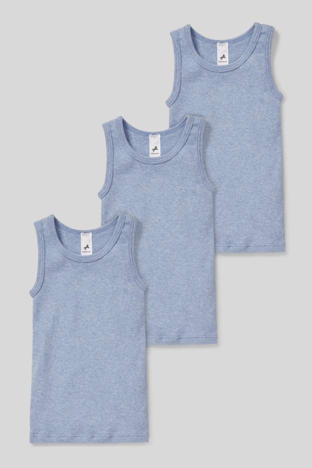 Bambini - Confezione da 3 - canotta - blu melange