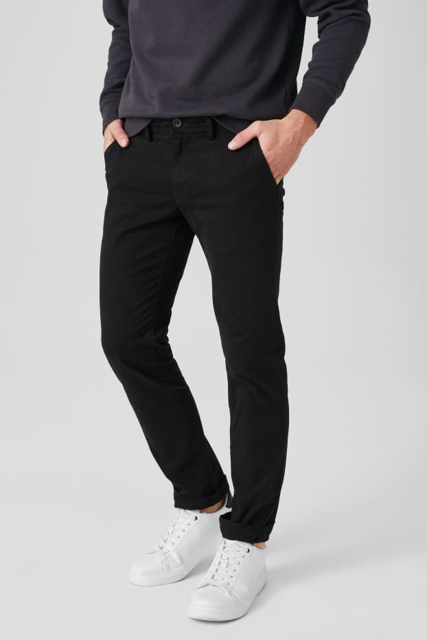 Hommes - Chino - Slim Fit - coton bio - noir