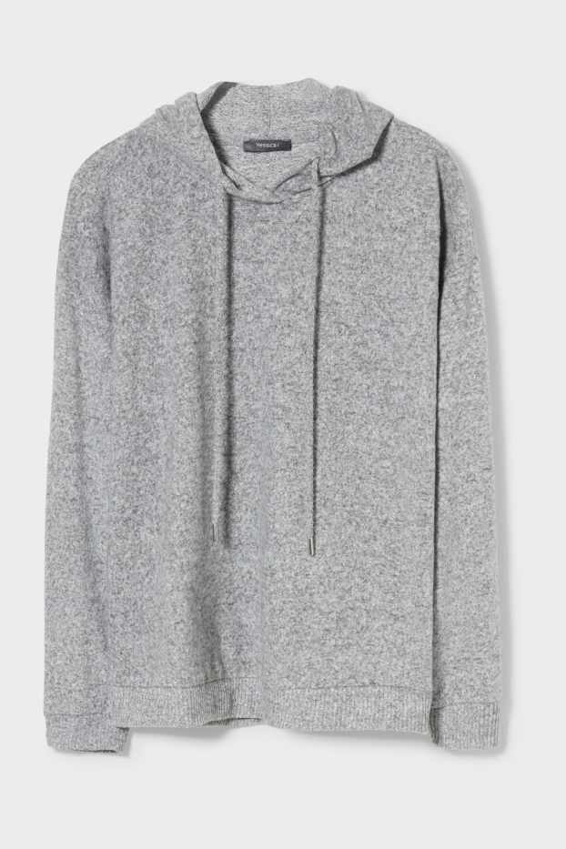 Damen - Kapuzenpullover - hellgrau-melange