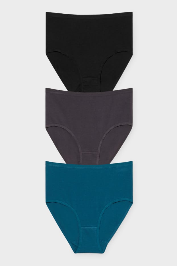 Women - Multipack of 3 - briefs - turquoise / black