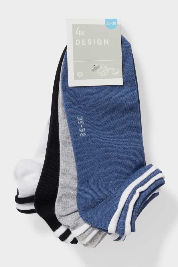 Women - Multipack of 4 - trainer socks - black