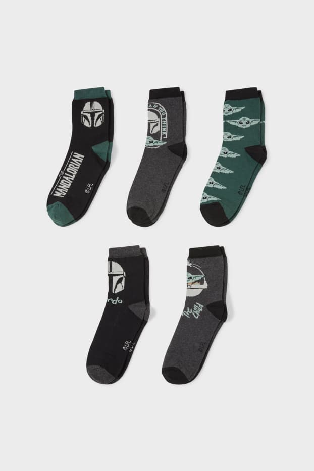 Kinder Jungen - Multipack 5er - Star Wars - Socken - schwarz / grau