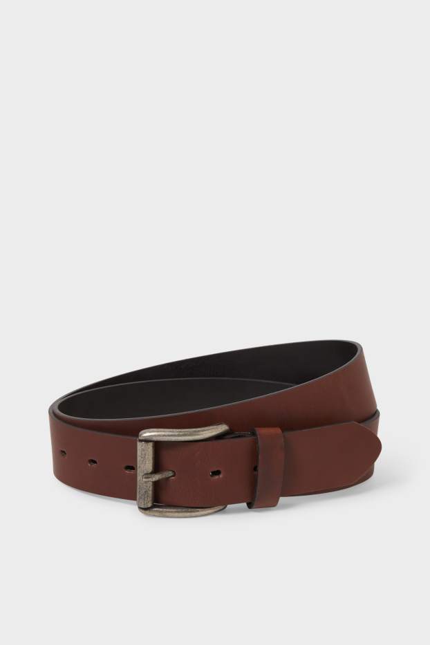 Men - Leather belt - brown
