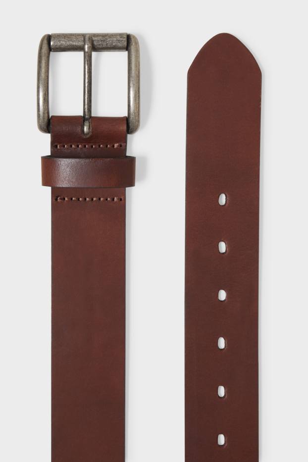 Men - Leather belt - brown