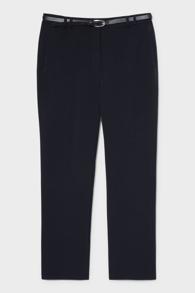 Femmes - Pantalon avec ceinture - bleu foncé