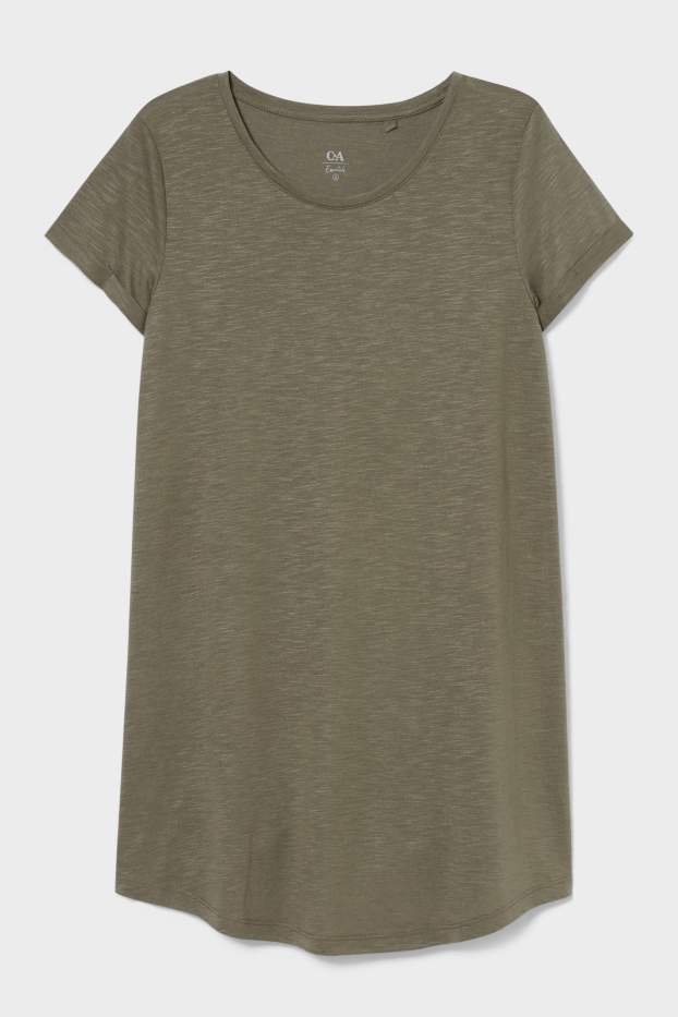 Damen - Basic-T-Shirt - dunkelgrün
