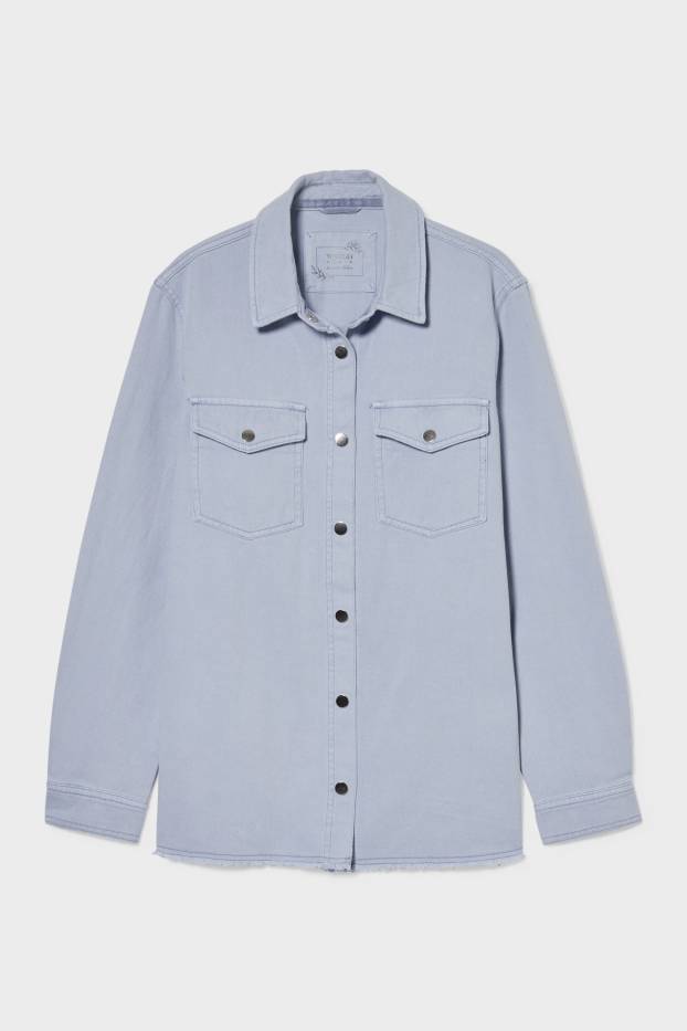 Damen - Shacket - hellblau