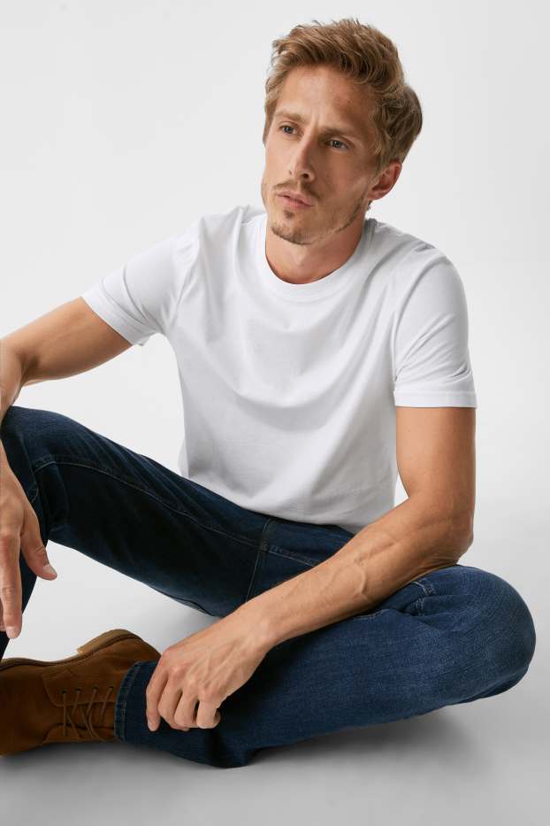 Hommes - Lot de 5 - T-shirt - slim fit - blanc