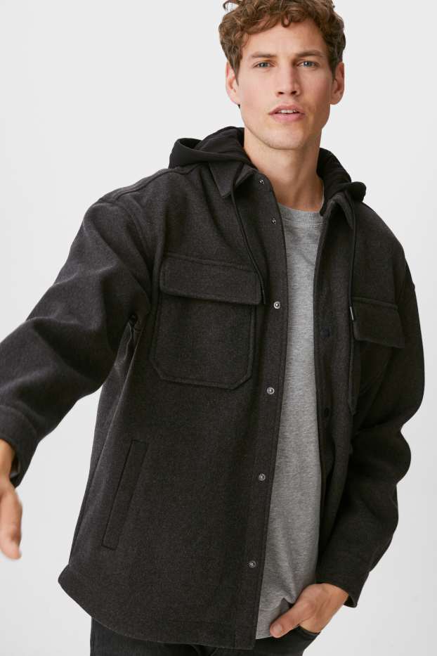 Men - CLOCKHOUSE - shirt jacket - gray-melange