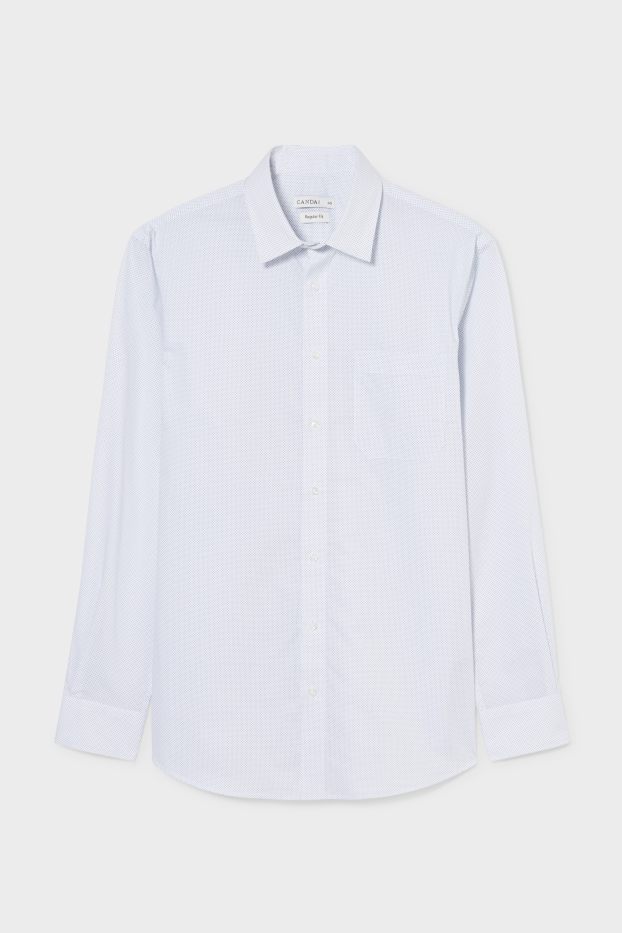 Men - Business shirt - regular fit - Kent collar - polka dot - light blue