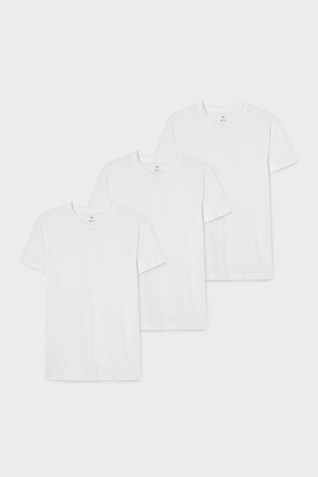 Herren - Multipack 3er - T-Shirt - Feinripp - weiss