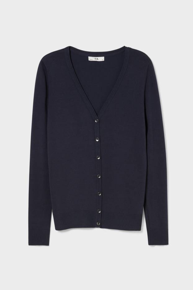 Femmes - Gilet basique en maille - bleu foncé