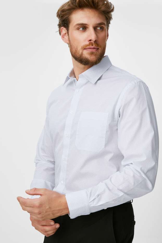 Men - Business shirt - regular fit - Kent collar - polka dot - light blue