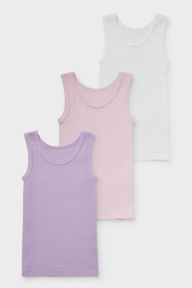 Children Girls - Multipack of 3 - vest - white / rose
