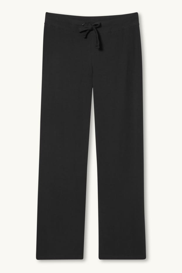 Damen - Jersey-Hose - Straight Fit - schwarz