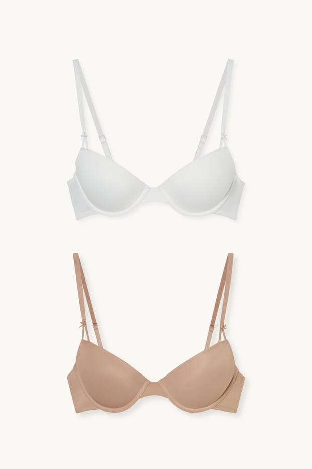 Femei - Multipack 2 buc. - sutien cu armătură - DEMI - vătuit - alb / bej