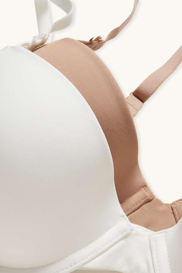 Femei - Multipack 2 buc. - sutien cu armătură - DEMI - vătuit - alb / bej