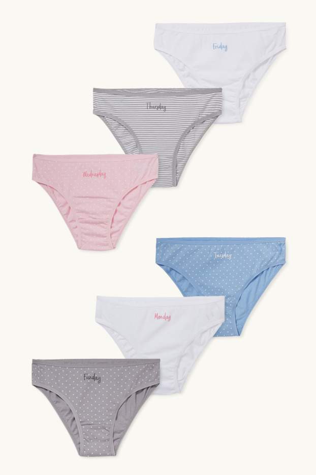 Children Girls - Multipack of 6 - briefs - white / rose