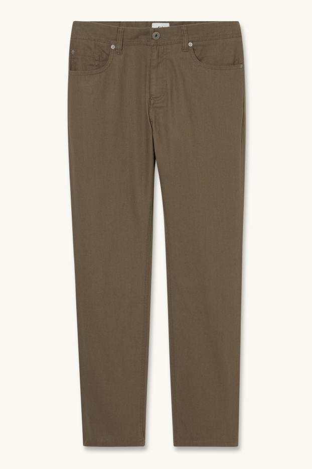 Heren - Broek - Regular Fit - gemengd linnen - kaki