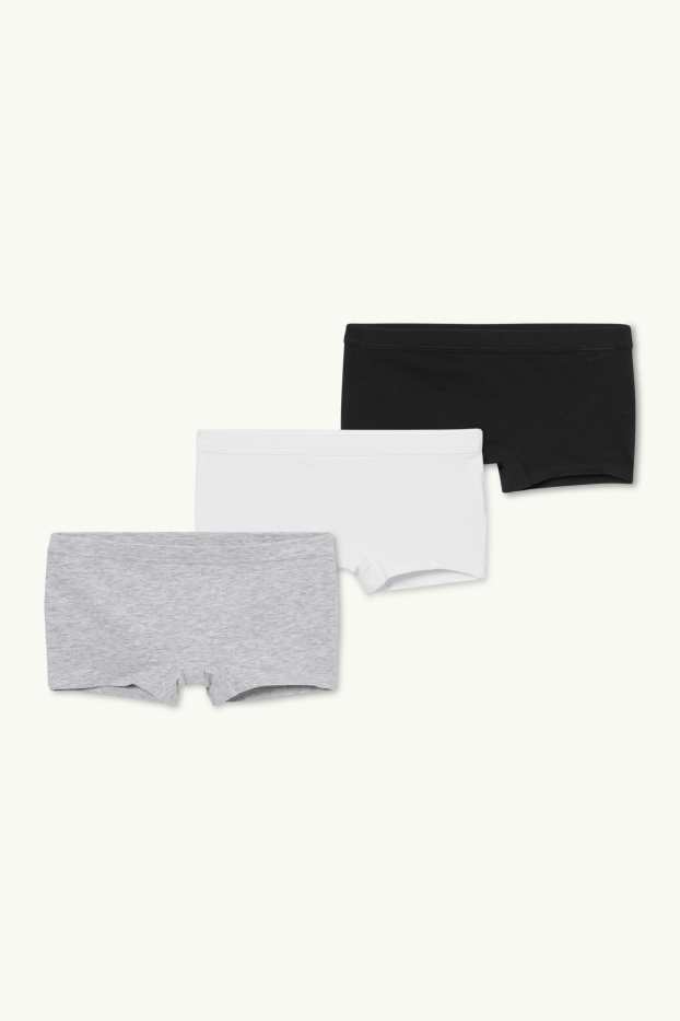 Children Girls - Multipack of 3 - shorts - white / black
