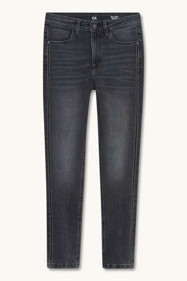 Women - Skinny jeans - high waist - denim-dark gray