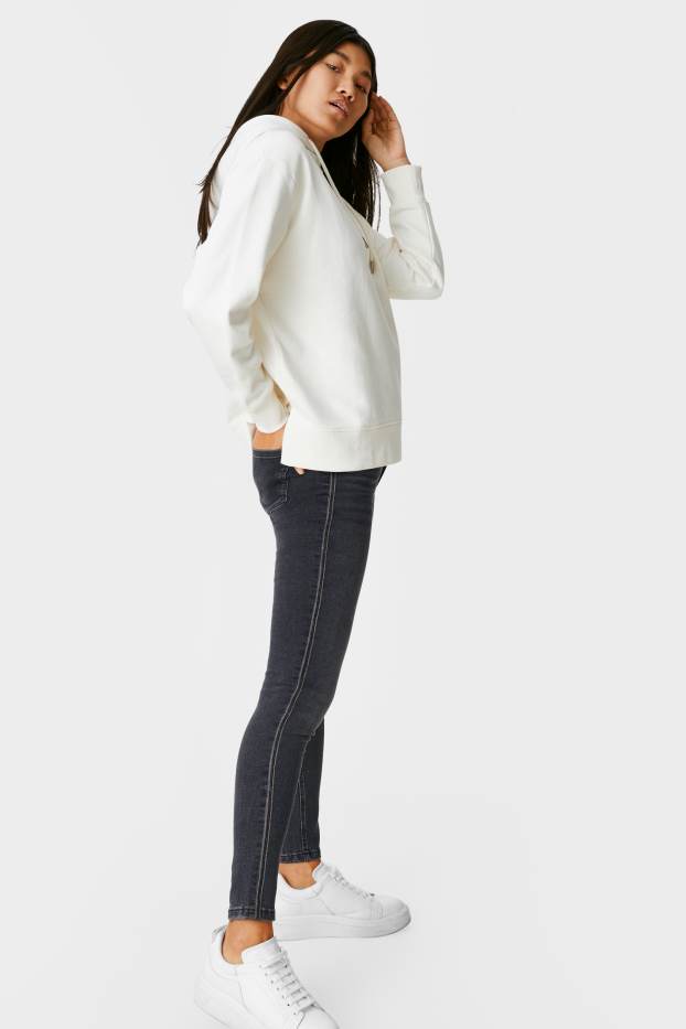 Women - Skinny jeans - high waist - denim-dark gray