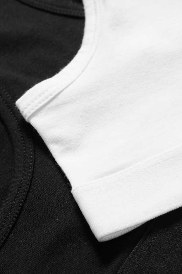 Enfants filles - Lot de 2 - brassières - blanc / noir
