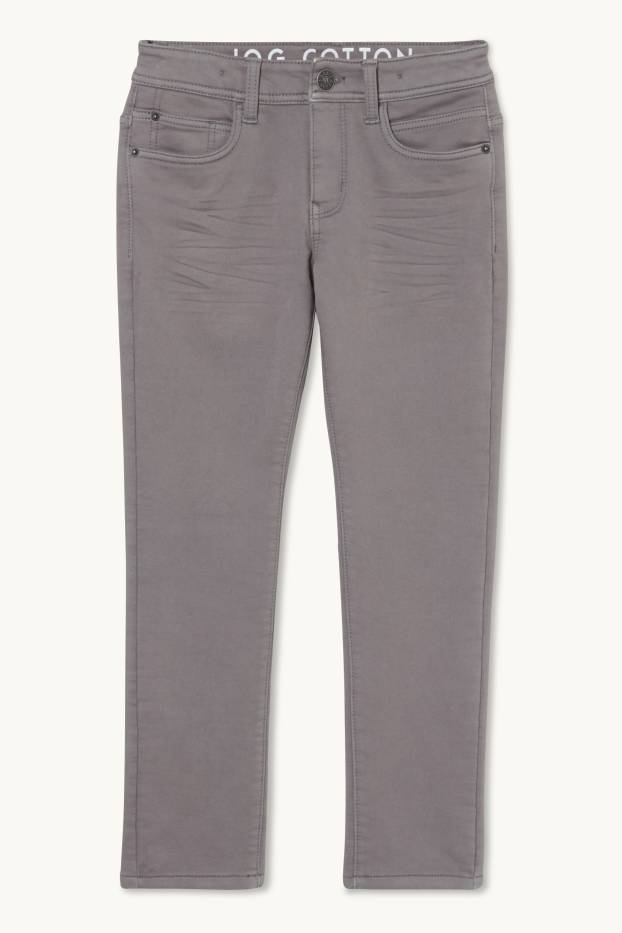 Enfants garçons - Pantalon chaud - slim fit - jean gris