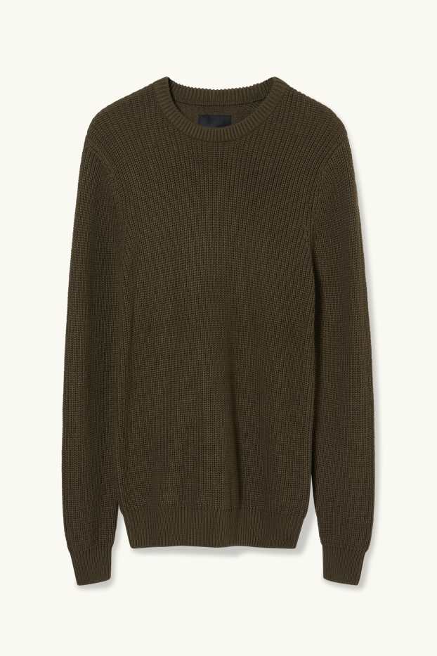 Pánské - Svetr - tmavozelená