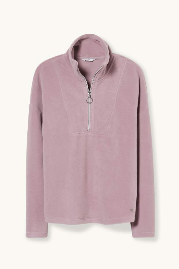 Damen - Basic-Fleece-Pullover - hellviolett