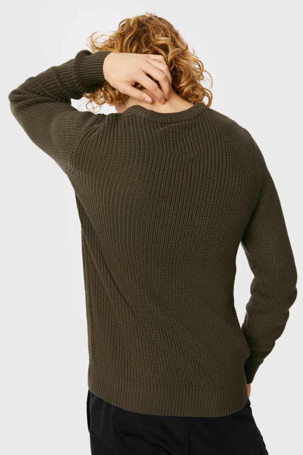 Pánské - Svetr - tmavozelená