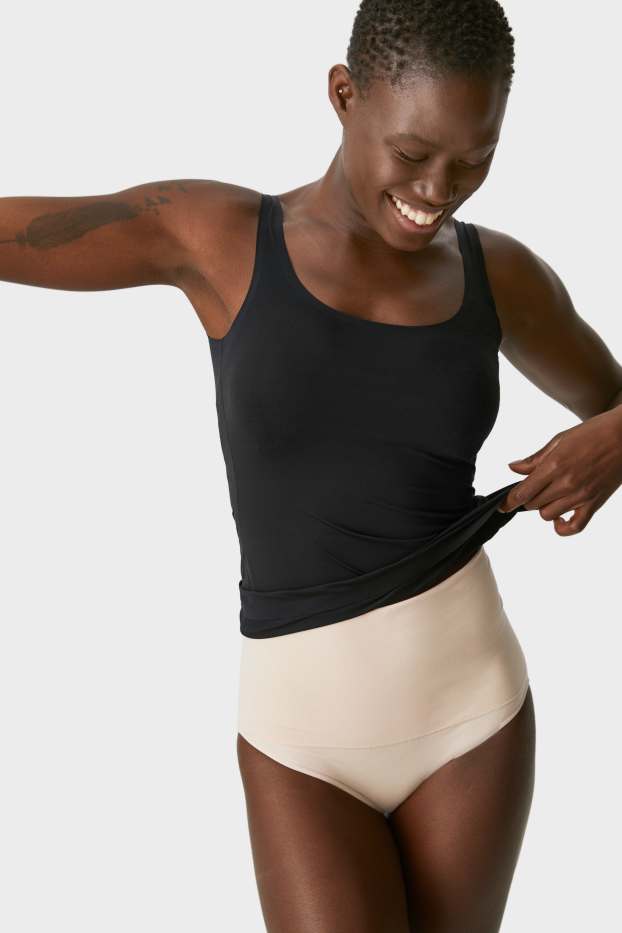 Dames - Vormgevende slip - naadloos  - beige
