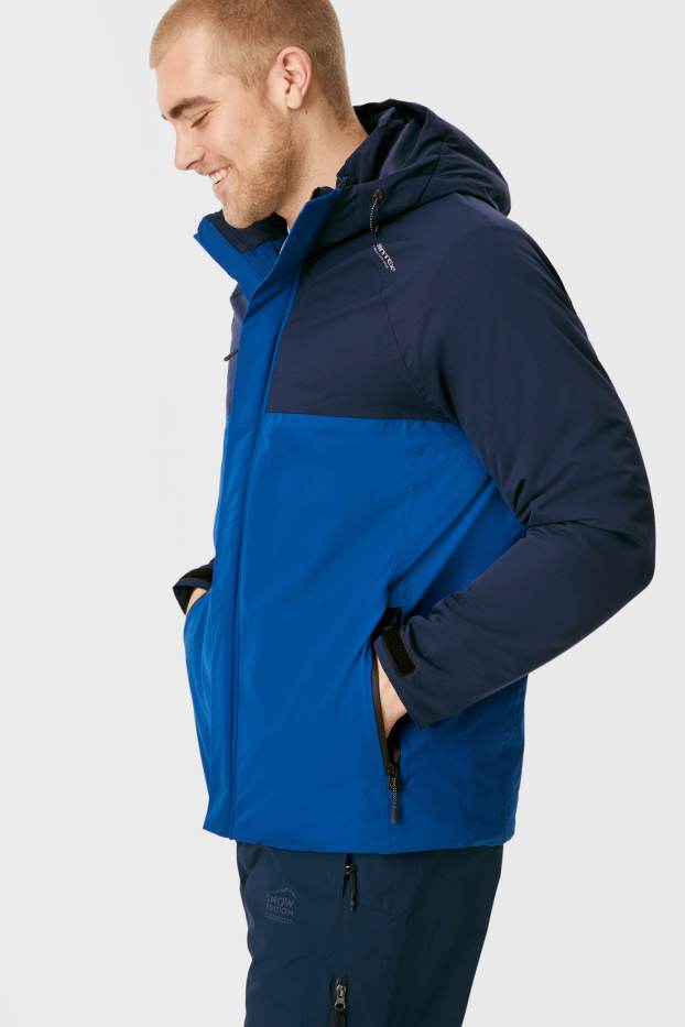 Bărbați - Geacă funcțională cu glugă - albastru