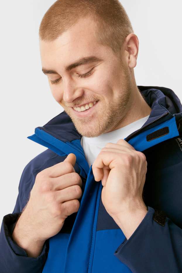 Bărbați - Geacă funcțională cu glugă - albastru