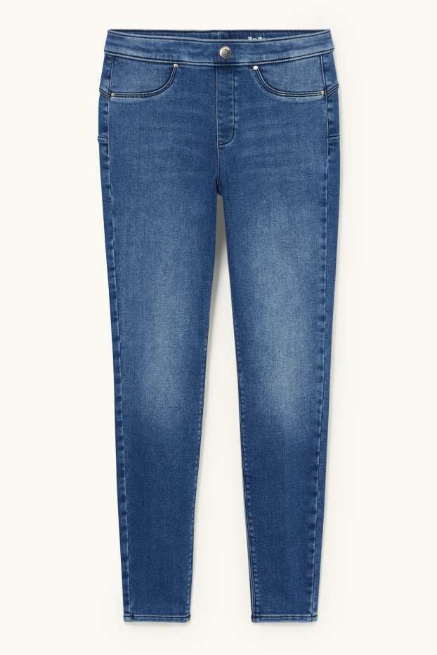 Kobiety - Jegging jeans - jegginsy ocieplane - efekt push-up - dżins-niebieski