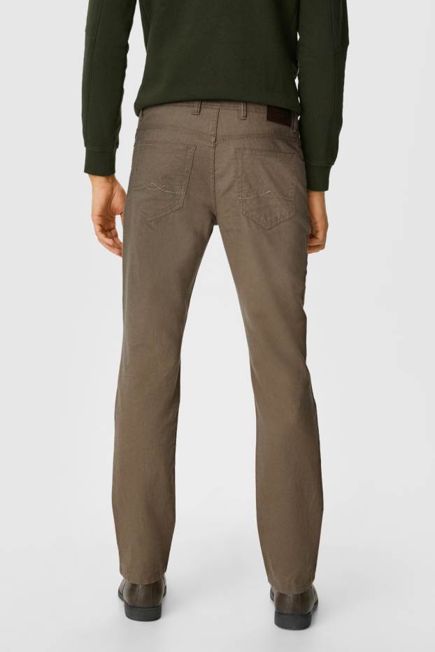 Heren - Broek - Regular Fit - gemengd linnen - kaki
