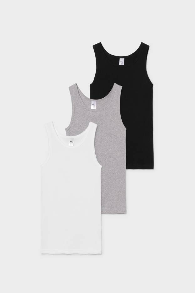 Bambine - Confezione da 3 - canotta - bianco / grigio