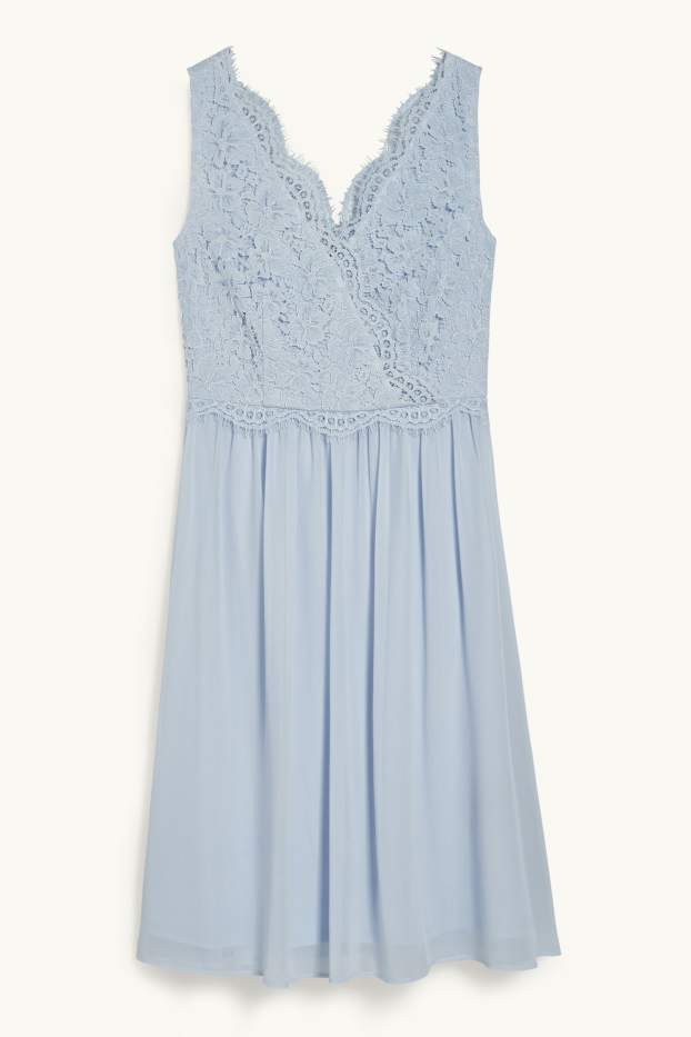 Damen - Fit & Flare Kleid - festlich - hellblau