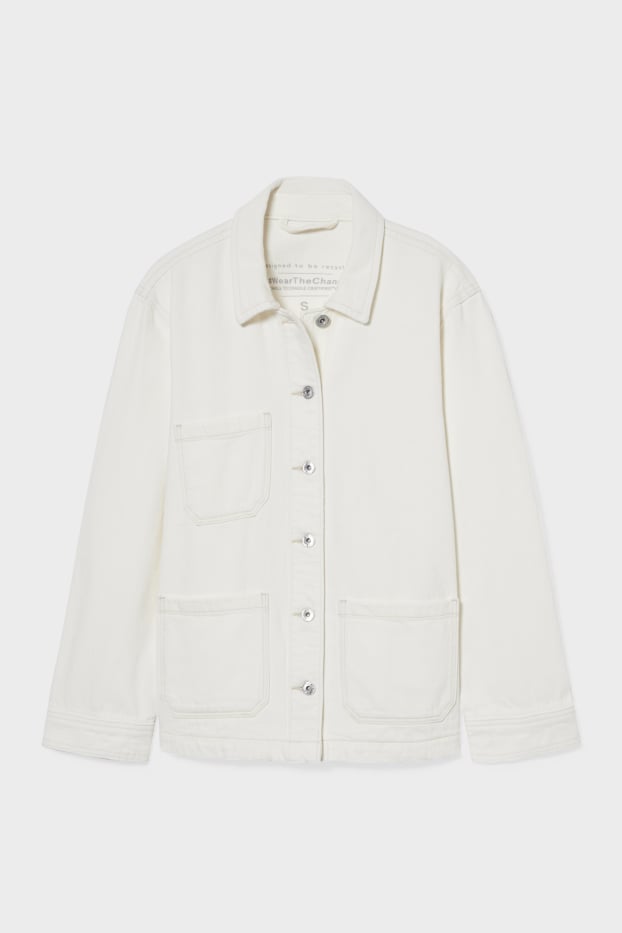 Damen - Jeans-Shacket - weiß