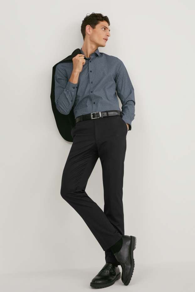Hommes - Pantalon de costume - coupe droite - LYCRA® - noir