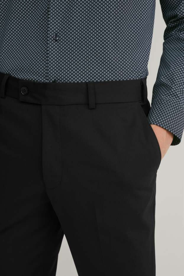 Hommes - Pantalon de costume - coupe droite - LYCRA® - noir