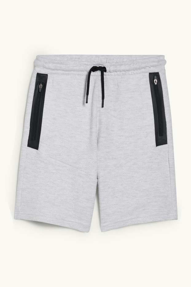 Kinder Jungen - Sweatshorts - weiß-melange