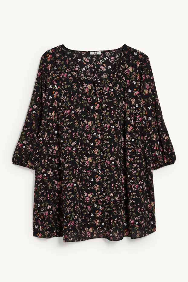 Femmes - Chemisier - motif floral - noir